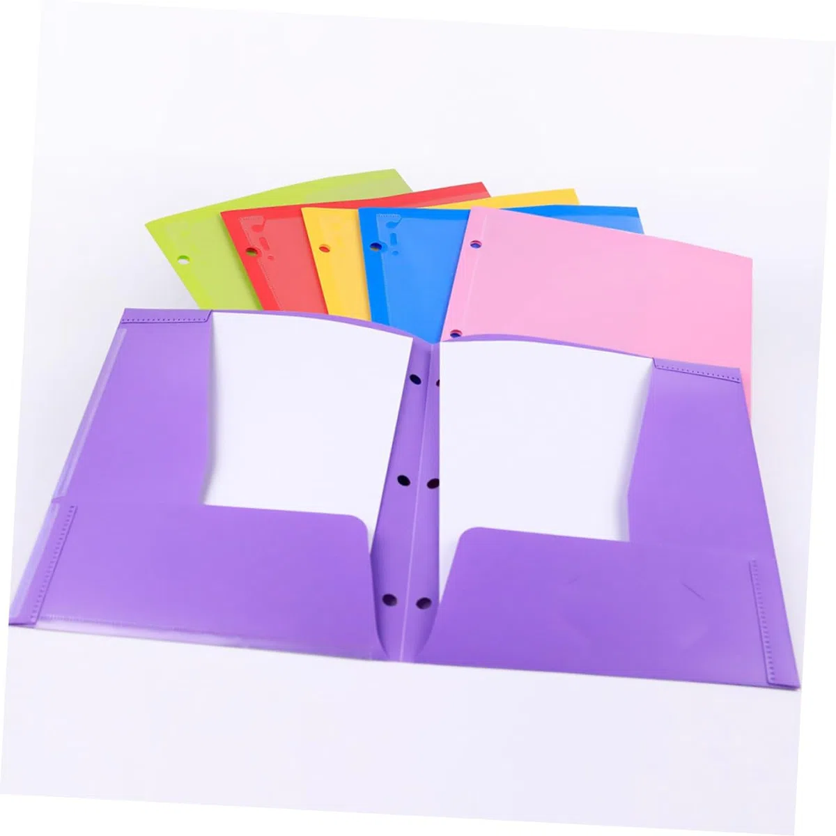 Carpeta de Plástico A4 Doble Bolsillo y 6 Piezas Pp | Diseño de Doble Ranura Fundas Transparentes, para Papeles de Oficina y Exámenes, Formato de Archivo Color Aleatorio