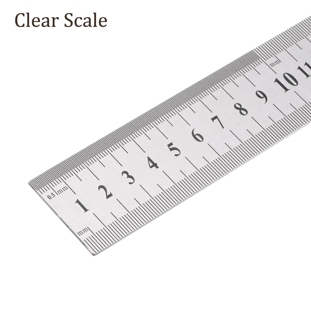 Regla de Acero Inoxidable - [120 Cm/47"X 1/20"X 1-1/2"] Herramientas de Medición de Borde Recto de Doble Lectura para Uso En Diseño Arquitectónico | Tono Plateado