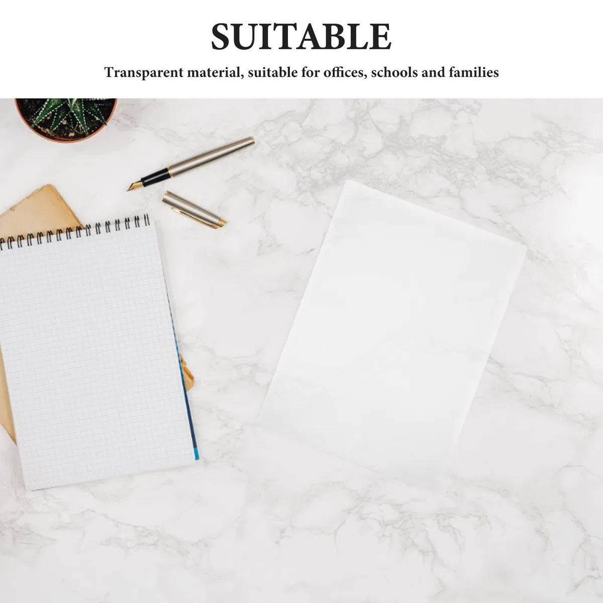 Carpetas transparentes para documentos, tipo L, tamaño A4, con bolsillos para proyectos, fundas de plástico transparentes para oficina y escuela, 50 unidades