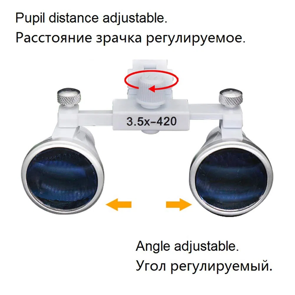 Lupa Binocular de 3,5 x 420 mm con Clip, Lupa de Laboratorio con Cabezal de Aumento y Clip para Gafas comunes.,