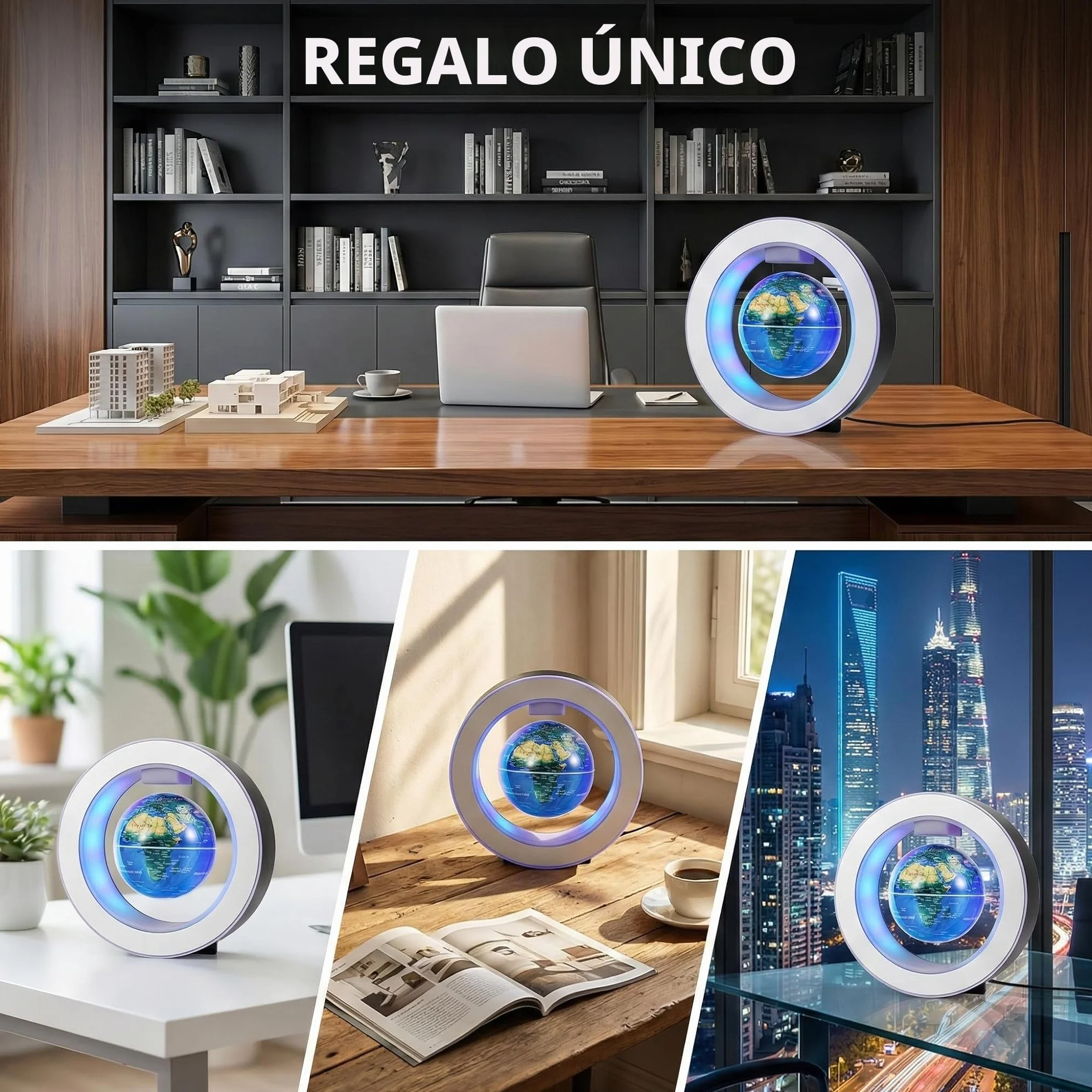 Globo Flotante de Levitación Magnética 4" con Constelaciones LED, Giratorio para Niños, Decoración de Oficina y Regalo Único para Hombres o Presente Tecnológico de Cumpleaños para Adolescentes