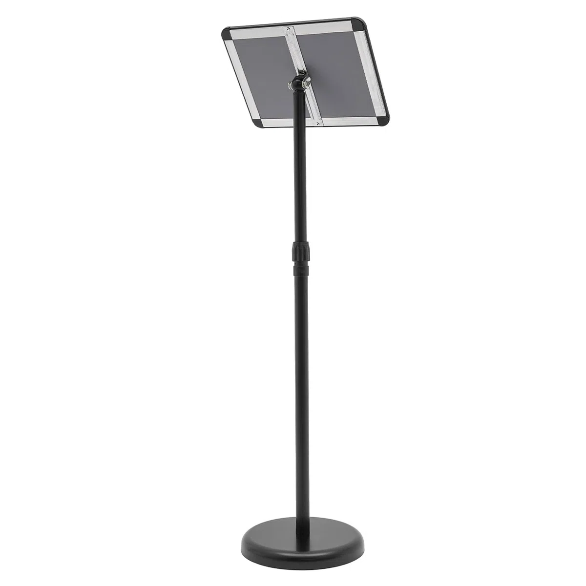 Soporte para carteles con base, 2 unidades de expositores para empresas y oficinas, soporte para carteles de pie, soporte de póster de altura, soporte de información ajustable, se puede