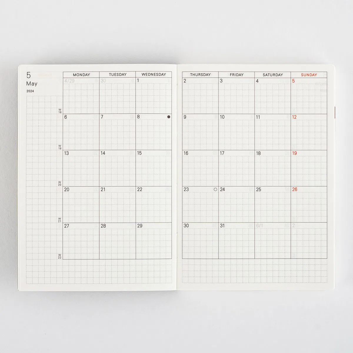 Hobonichi Techo - Agenda 2024 (inglés/A6/inicio de enero/inicio de lunes)