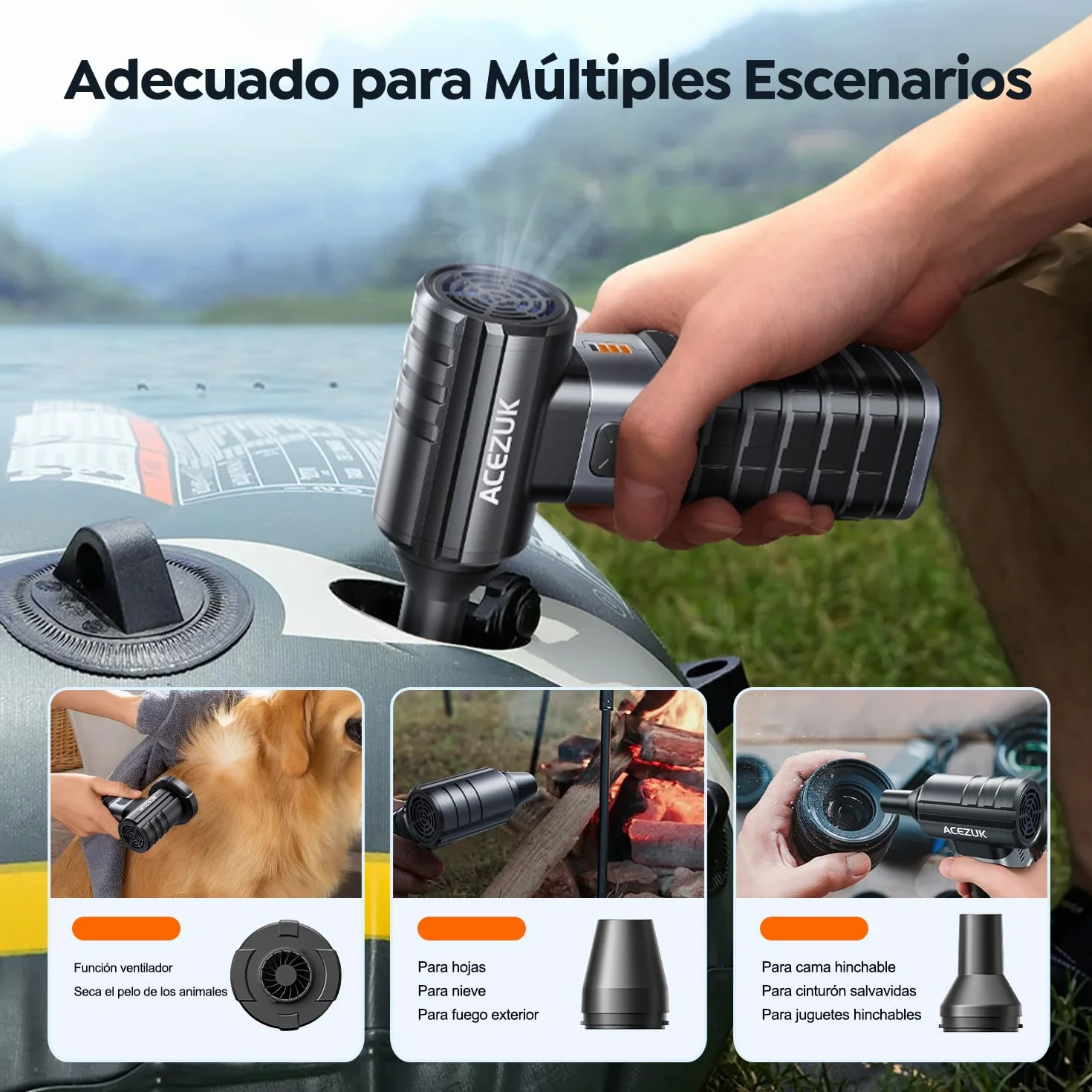300000RPM Soplador de Polvo Eléctrico,4 Velocidades Recargable Aire Comprimido Limpieza PC con 10500mAh, Soplador Aire Comprimido para Laptop, Teclado, Coche