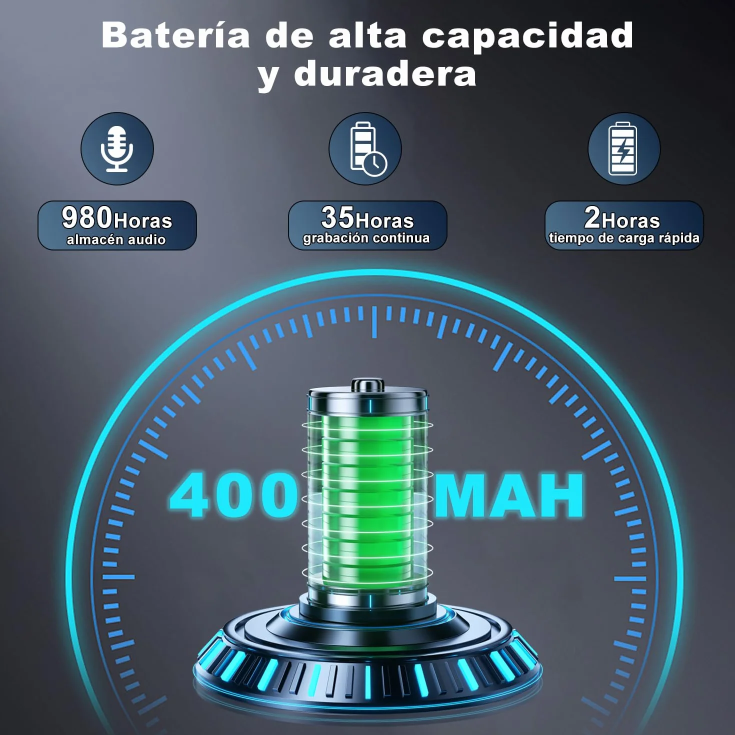 Mini Grabadora de Voz Portátil Magnética con Auriculares Reducción de Ruido