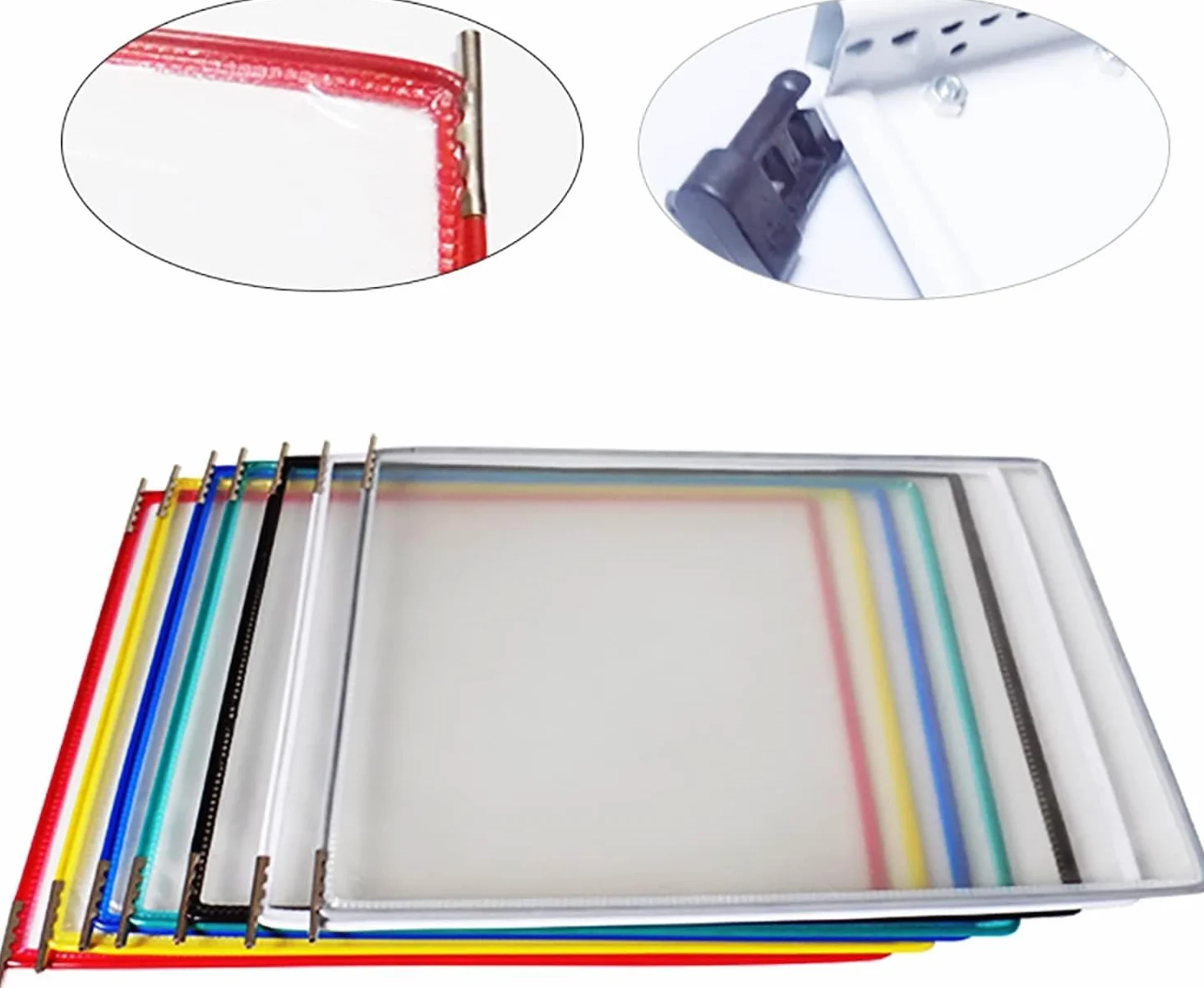 Carpetas de oficina montadas en la pared con soporte para lista de precios A4, 10 paneles de visualización para hojas de cartas A4
