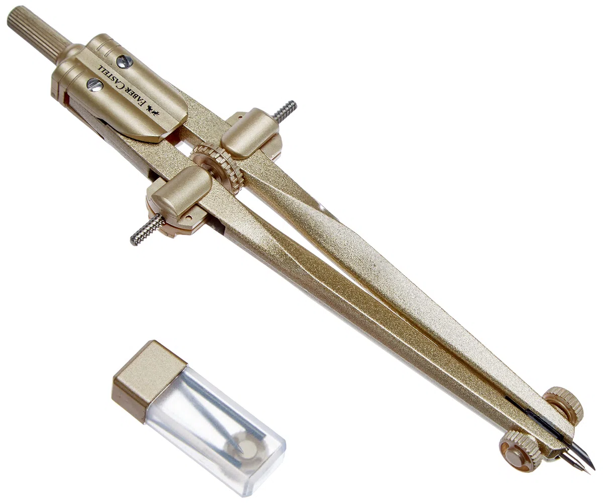 Faber-Castell Stream Compás de ajuste rápido, color oro
