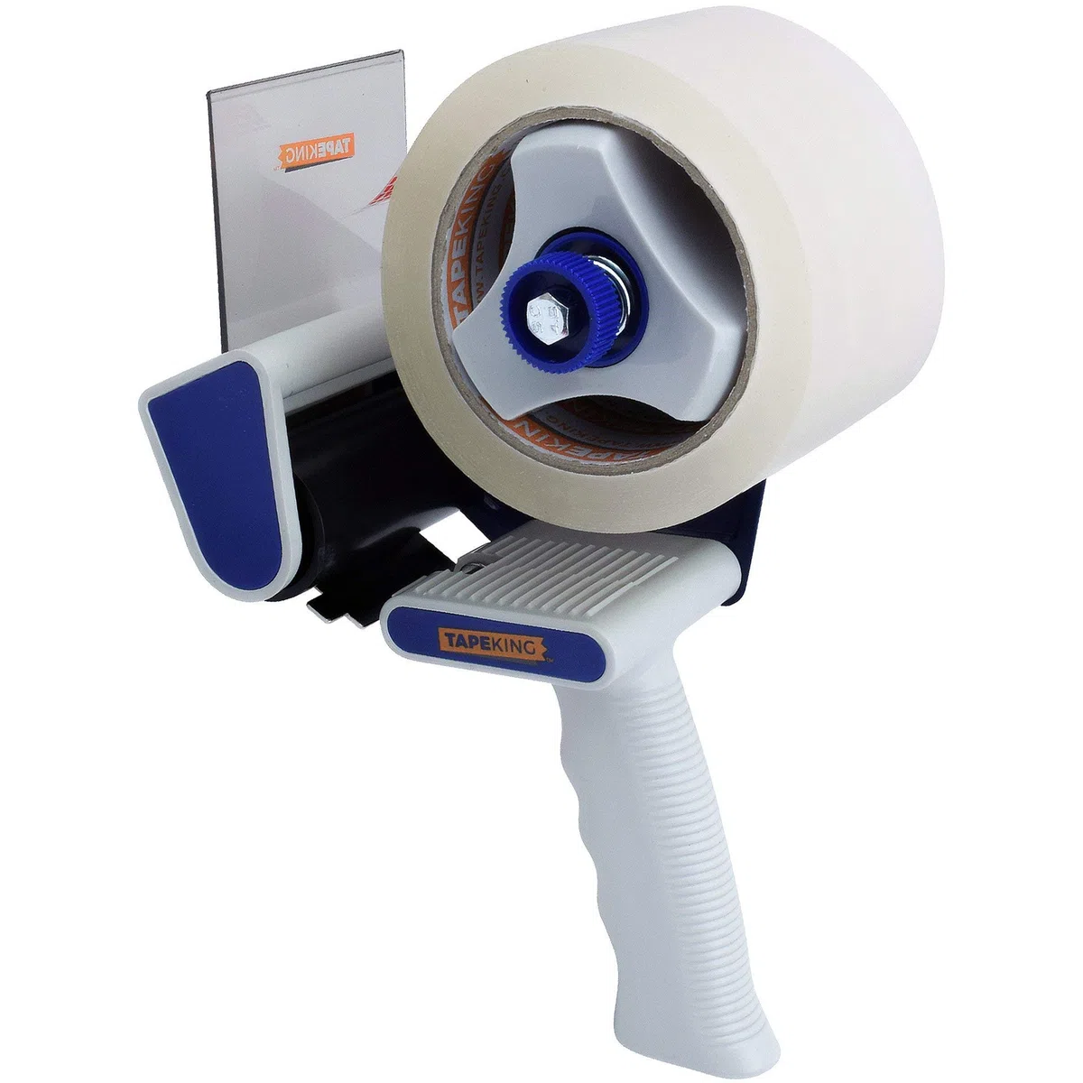 Tape King TX300 Pistola dispensadora de cinta de embalaje de 3 pulgadas de ancho, más 1 rollo de cinta de embalaje, carga lateral, pistola industrial ergonómica ligera de 3 pulgadas para envío,