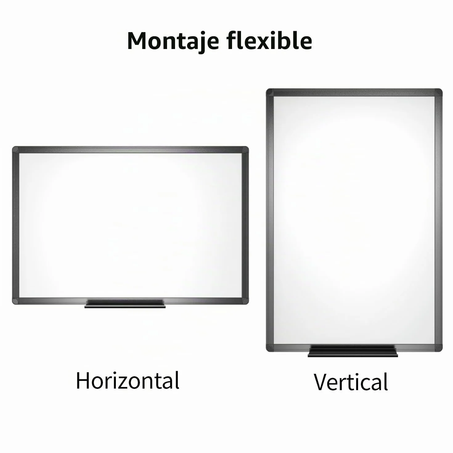VIZ-PRO Pizarra blanca magnética de pared 120 x 90 cm marco de aluminio negro