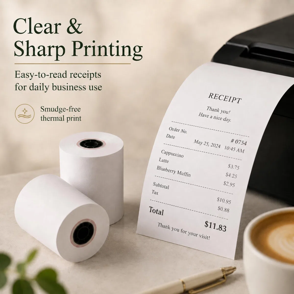 Papel Térmico 80x80 mm, Blanco, Caja de 50 Rollos | Impresión Térmica, TPV y Caja Registradora, Impresora de Tickets, Punto de Venta, Comercio y Hostelería