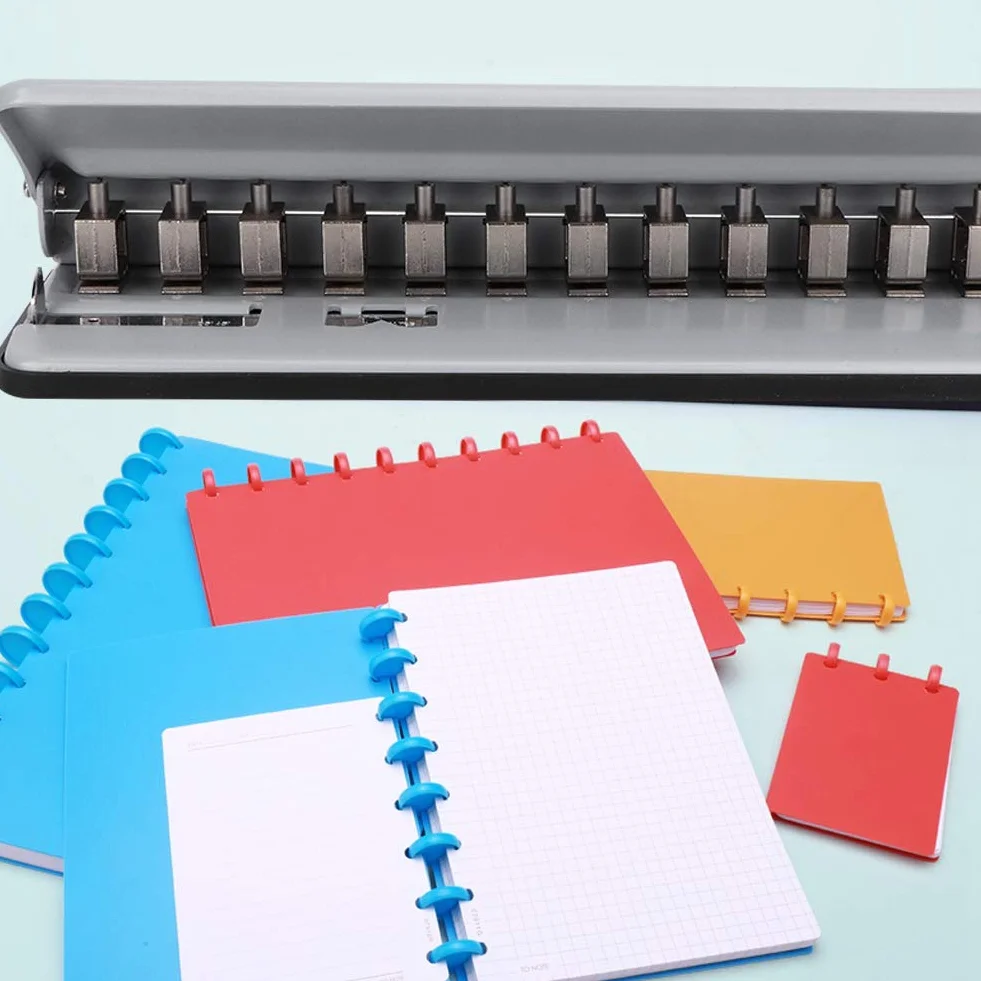 Perforadora de Setas Ajustable, Máquina Perforadora de Encuadernación Multifunción para Papel A4/B5/A5/A7, 6 Hojas que Combinan Fotos, Periódicos con Anillo de Encuadernación