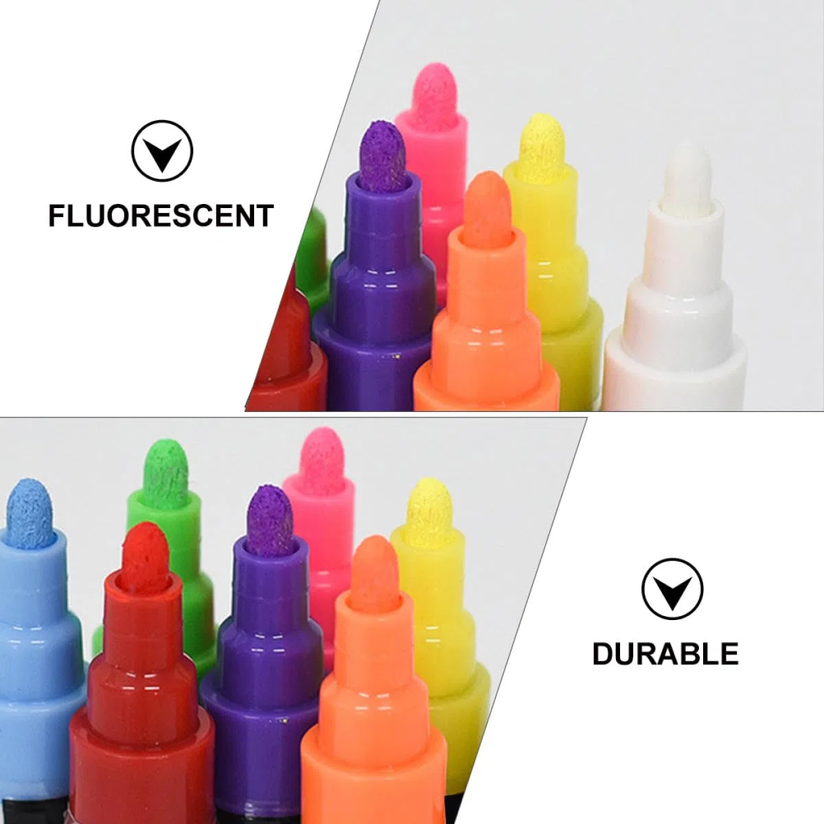MAGICLULU Rotulador Fluorescente para Pizarra Líquida, 12 Piezas Borrables | Plástico y Tinta Líquida, Compatible Tablero LED Fluorescente, Uso en Cumpleaños y Navidad