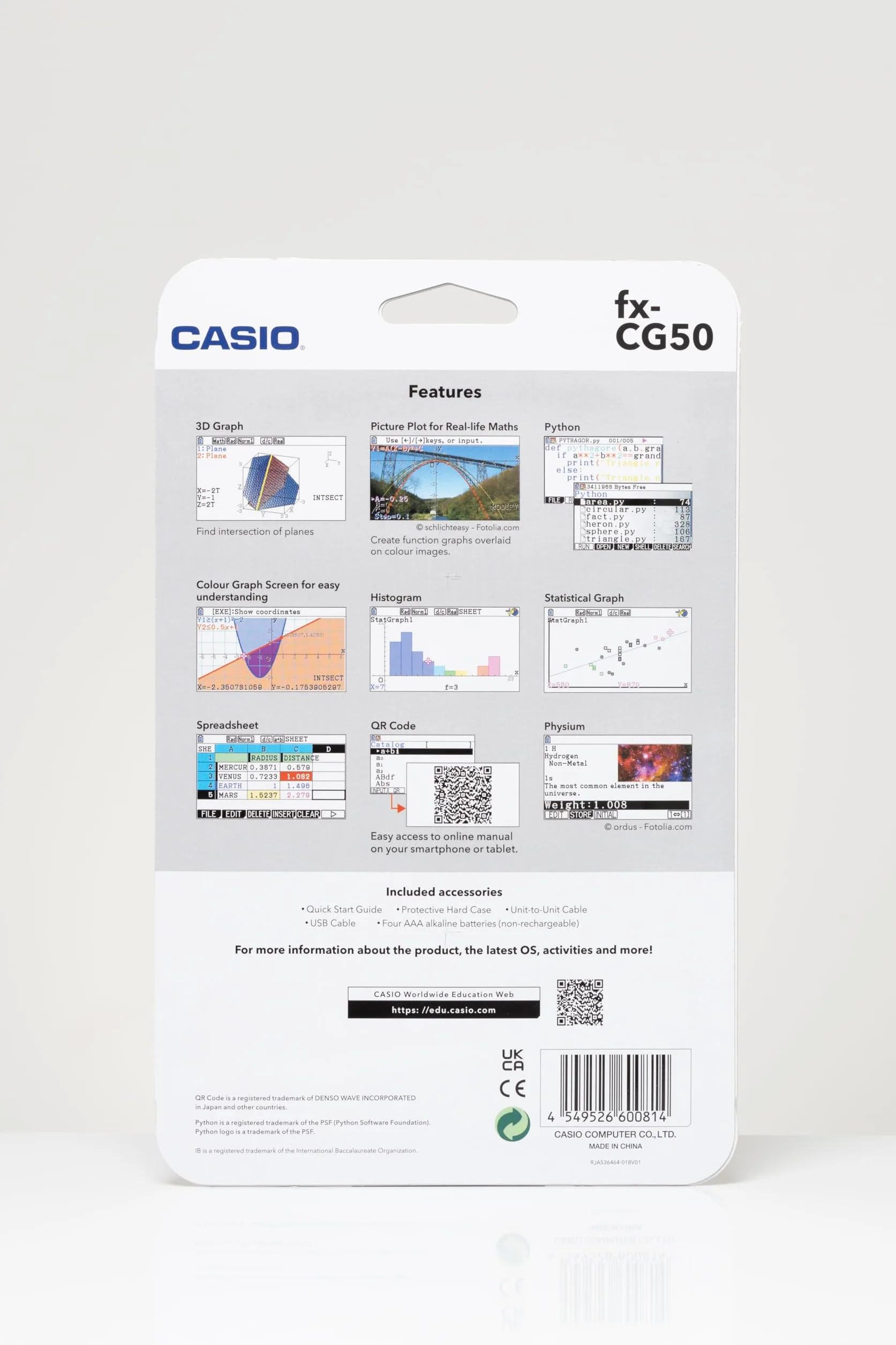 CASIO FX-CG50 Calculadora Gráfica (Versión Reino Unido)