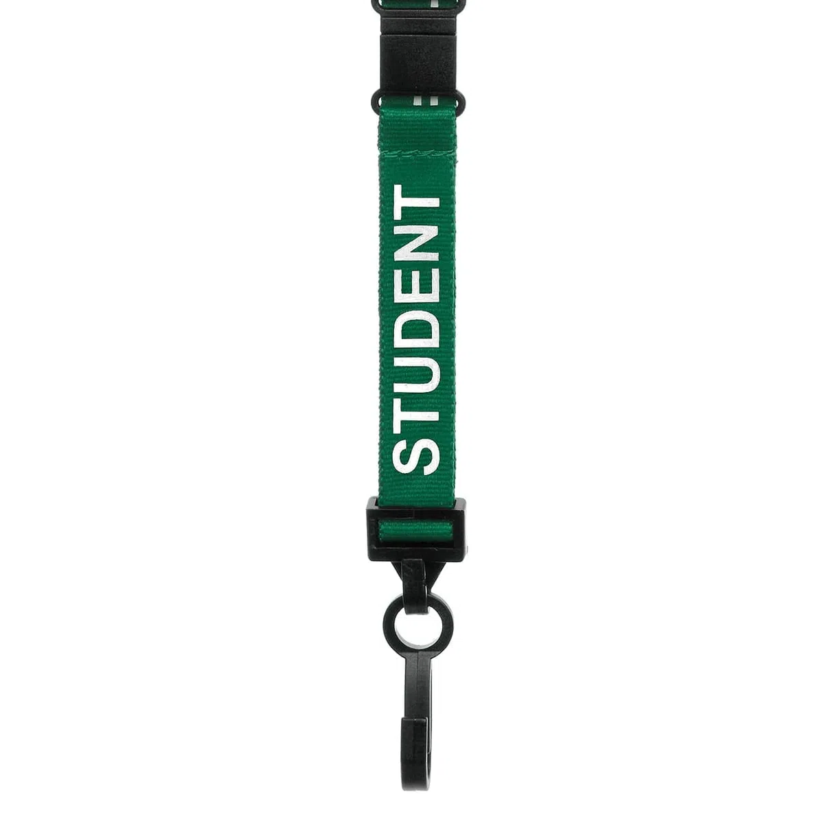 CKB Ltd Student LANYARDS - Cordón de seguridad para escuelas, correa de cuello giratoria, clip de plástico para tarjetero de identificación, diseño de liberación rápida (verde, paquete de 100)