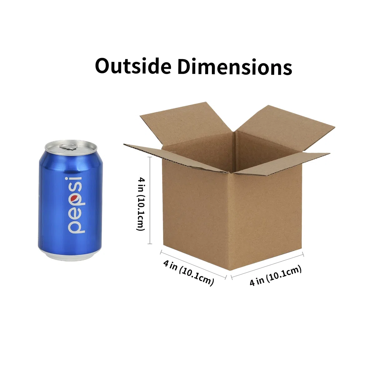 Cajas de envío 4x4x4 paquete de 50, cajas de cartón corrugado Kraft pequeñas para embalaje de correo, marrón
