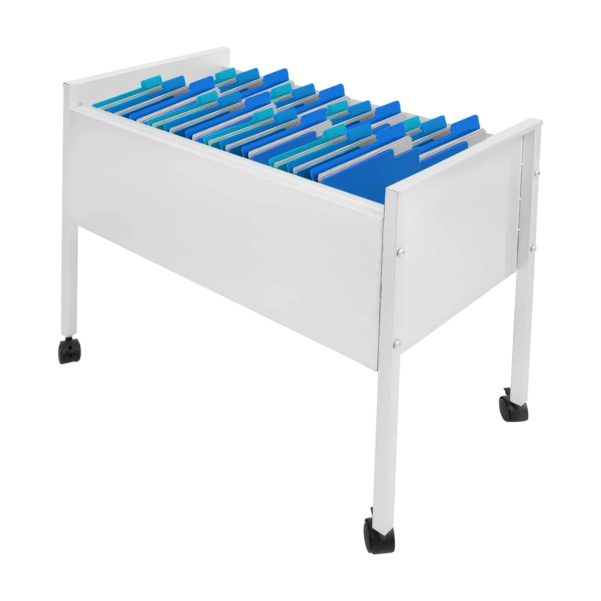 Carro archivador colgante, 80 casillas Archivador archivador con ruedas | armario de oficina para oficinas, salas de reuniones, salas de estudio, capacidad de carga 30 kg 70 x 37 x 60 cm