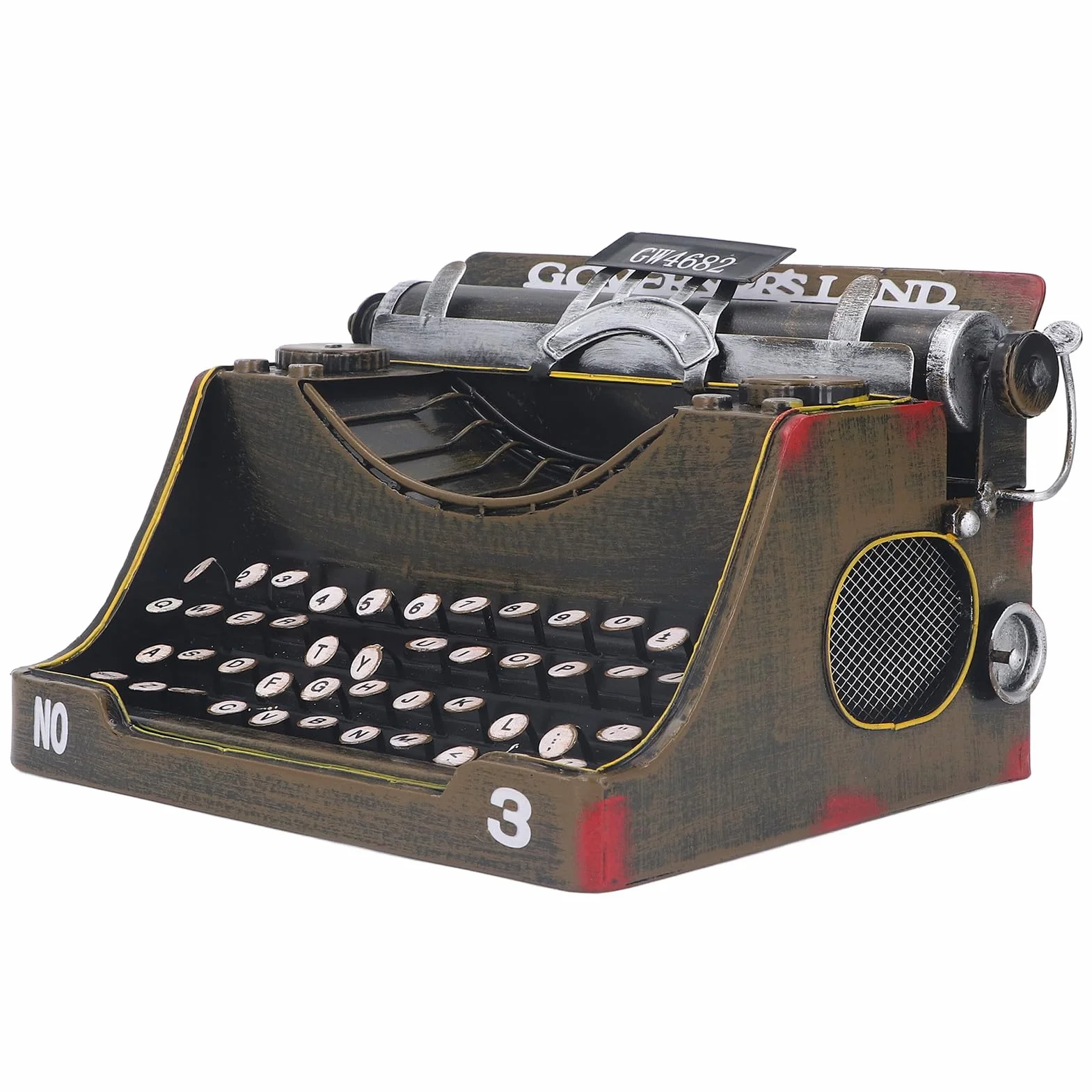BORDSTRACT Modelo De Máquina De Escribir Retro, Decoración De Máquina De Escribir Vintage, Accesorios De Figuras De Máquina De Escribir De Hierro, Adorno De Máquina De Escribir De Arte para Café, Bar