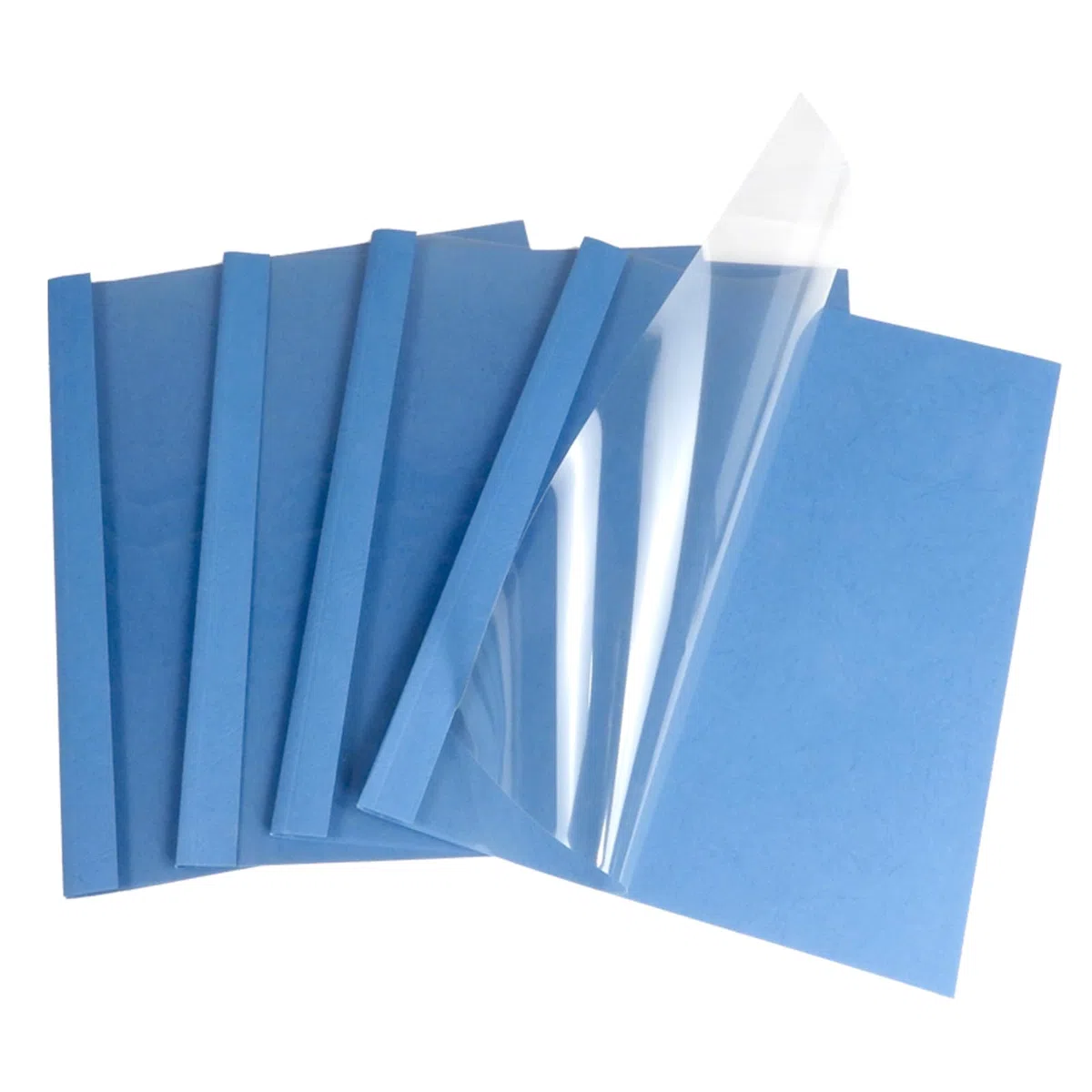 RAYSON Cubiertas térmicas de 12 mm, encuaderna hasta 100 hojas A4, transparente/azul, pack de 25