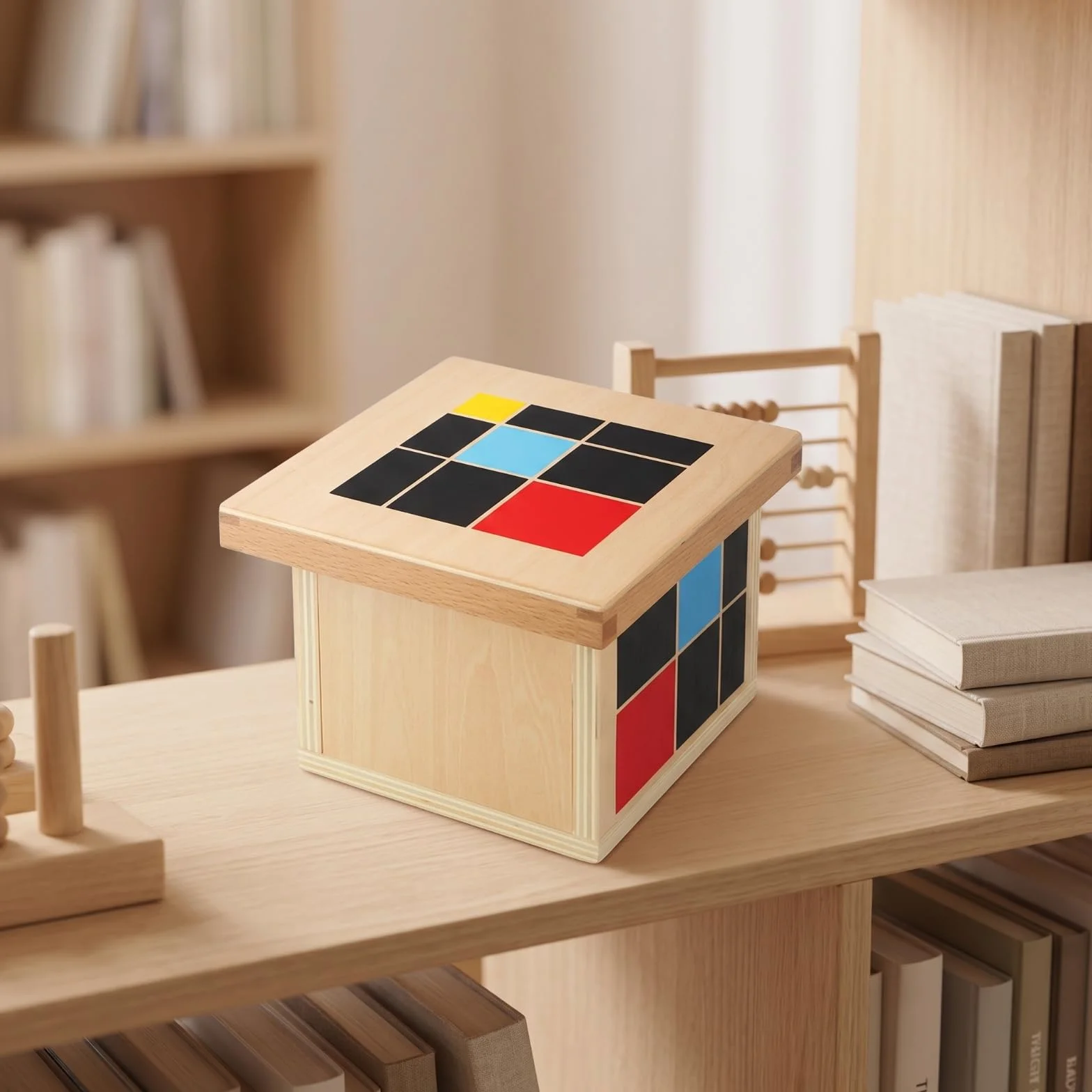 Cubo Educativo Geométrico Cubo con Tapa Multicolor Juguete Educativo para