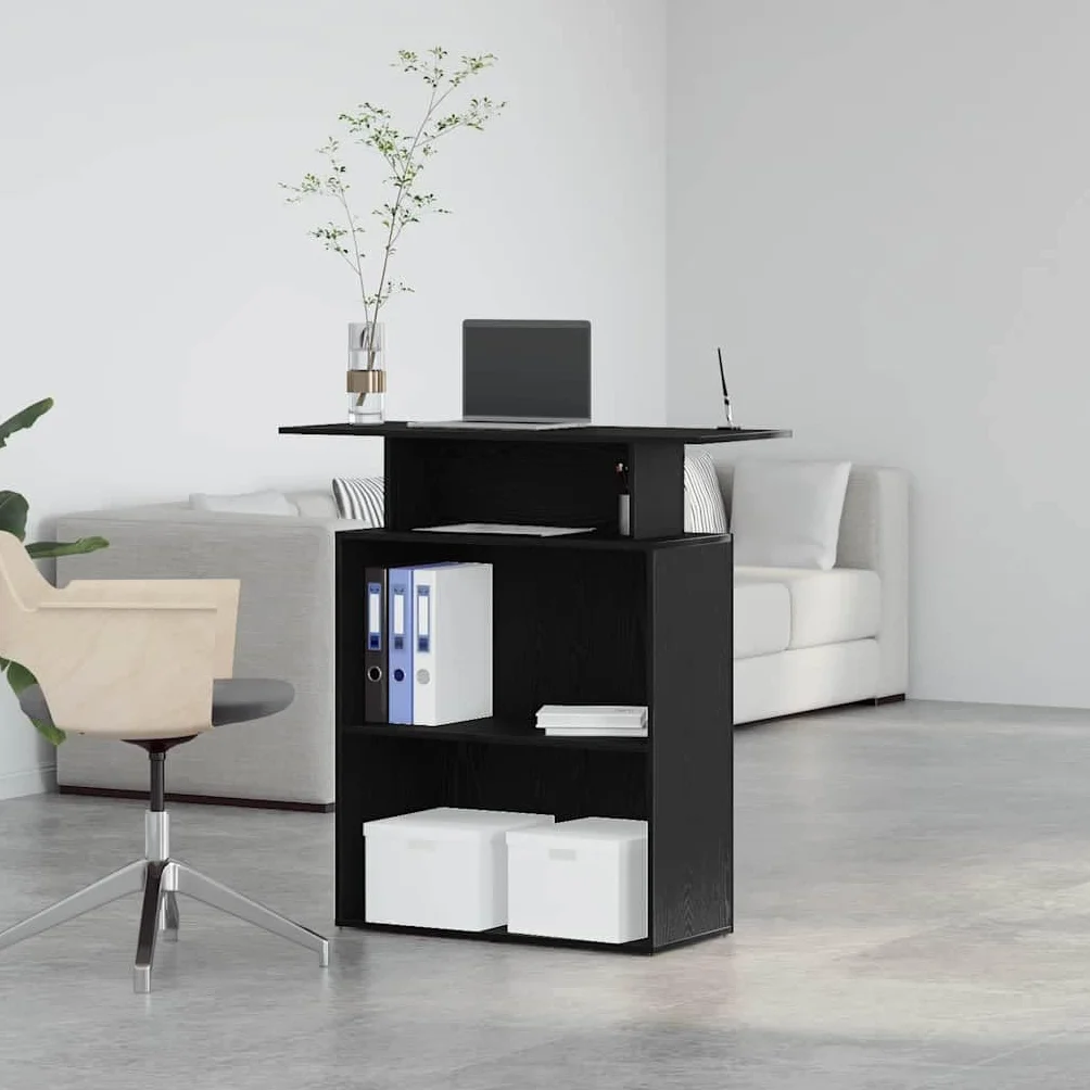VidaXL Mostrador Recepción Negro 100x40x104 cm Madera Ingeniería