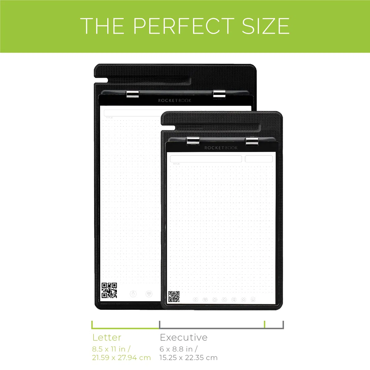 Rocketbook Orbit Legal Pad Executive - Almohadilla legal reutilizable inteligente, gris, forrada/cuadrícula de puntos