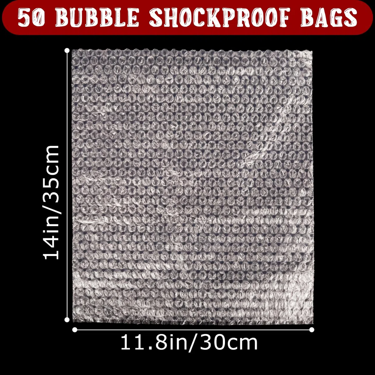 Bolsas de burbujas, 50 bolsas transparentes de burbujas, envoltura acolchada de doble pared para envío, mudanza, almacenamiento y suministros de embalaje, materiales de embalaje protectores, envoltura