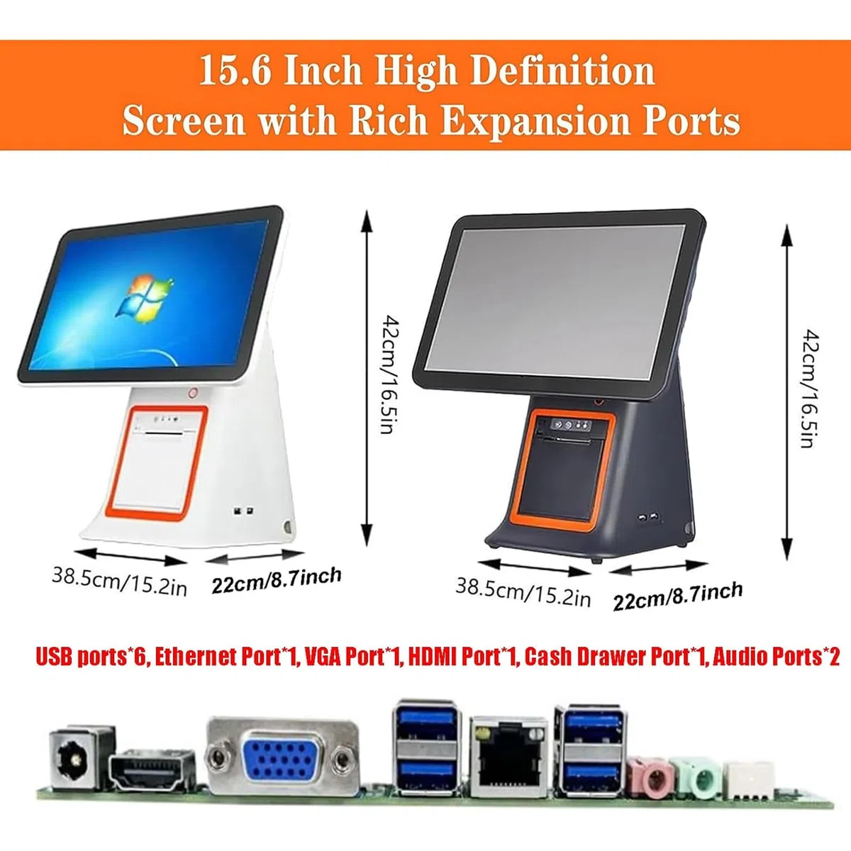 Caja Registradora De Pantalla TáCtil, Sistema Tpv para PequeñAs Empresas, Ssd 128 GB, Memoria 8 GB, Caja Registradora para Tienda De Restaurante para Retail con Monitor De Pantalla TáCtil