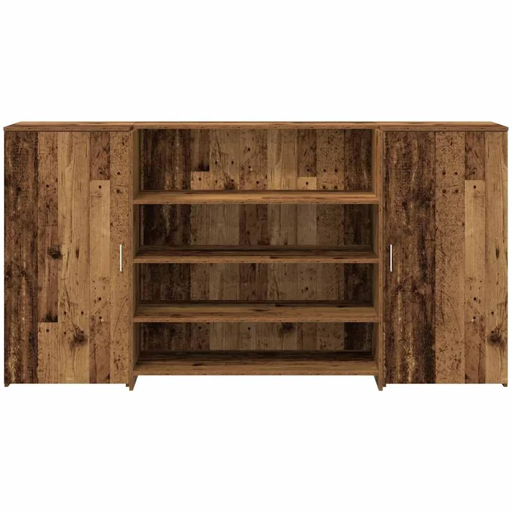 vidaXL Mostrador Recepción Madera Vieja 200x50x103.5 cm