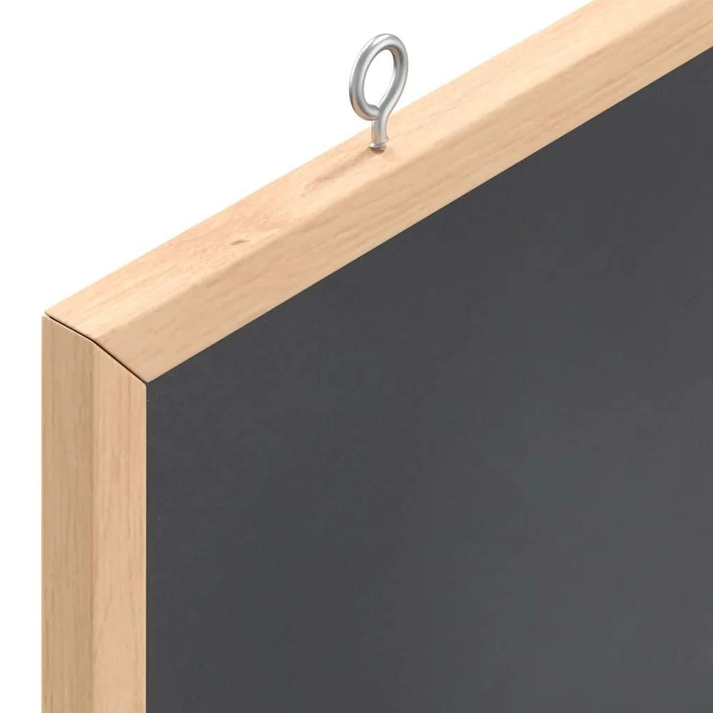 Pizarra de tiza con marco de pino macizo negro 60 x 30 cm, tablón de notas y recordatorios, tablero de notas para oficina, oficina en casa, cocina, escuela, montaje en pared, organización