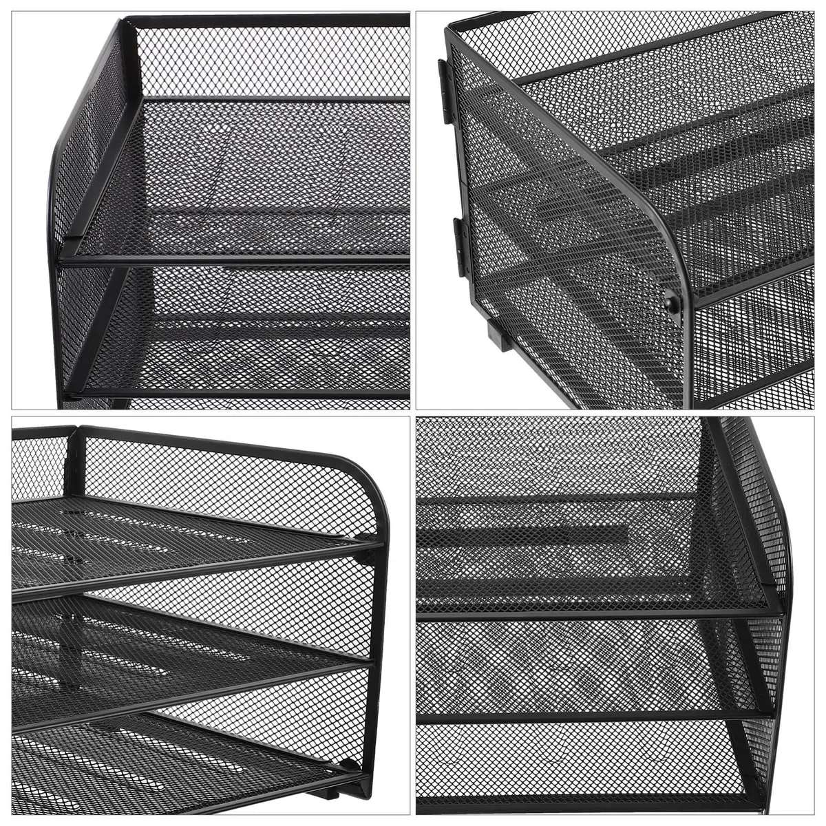 NUOBESTY Bandeja para Cartas De 3 Niveles Clasificador De Portadocumentos Bandeja De Papel Apilable Bandeja para Cartas Apilable Cajón Metal Cesta De Archivos Escritorio Oficina