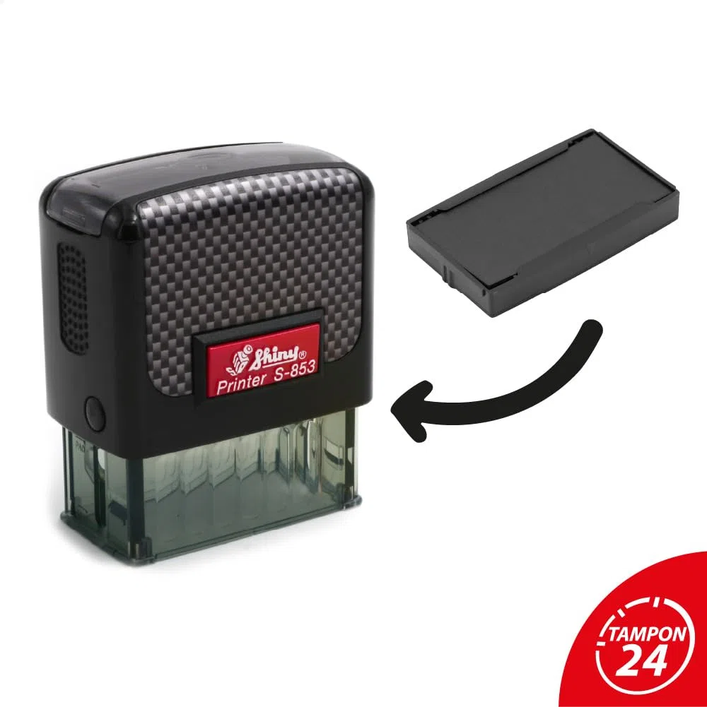 Cartucho de tinta para Shiny Printer S-853 | Cartucho Shiny S-853-7 (Pack de 3 - Negro)