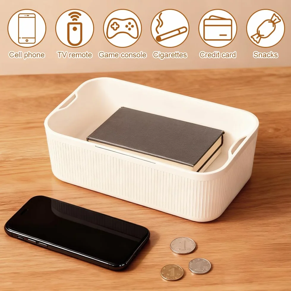 Caja de Seguridad con Temporizador, 23.9 x 13.1 x 9.6 cm, Caja de Autodisciplina, Bloqueo Temporizado para Teléfonos