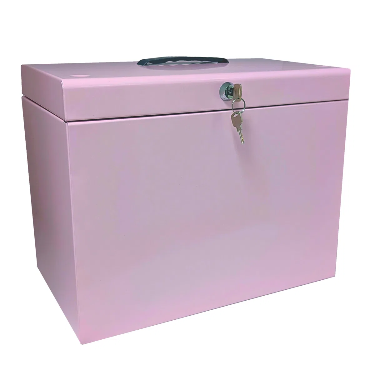 Cathedral Products Caja archivadora de acero A4 con paquete inicial de 5 archivadores colgantes, color rosa pastel