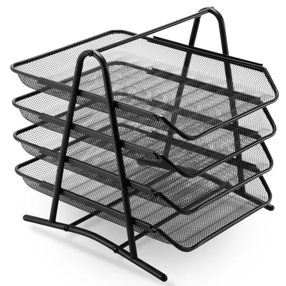 Marbrasse Organizador Escritorio de Bandeja, Papel Apilable Bandejas,para Oficina Organizador de Archivos de Escritorio(Negro)