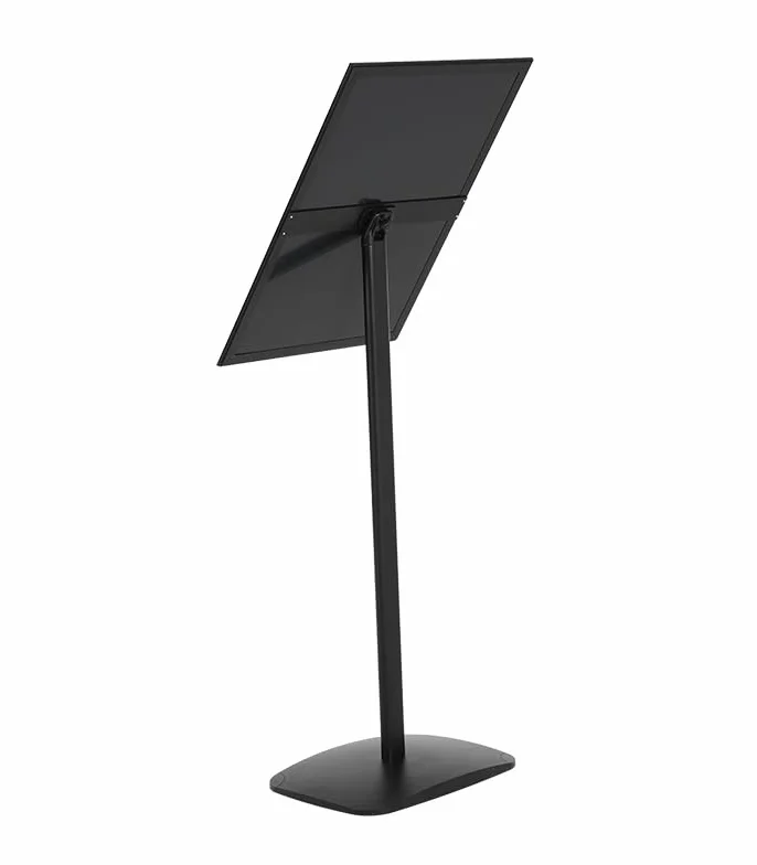 Porta Menú de Pie Decorativo Tamaño A2, Porta Gráficas de Aluminio, Porta Menú para Hostelería (Negro)