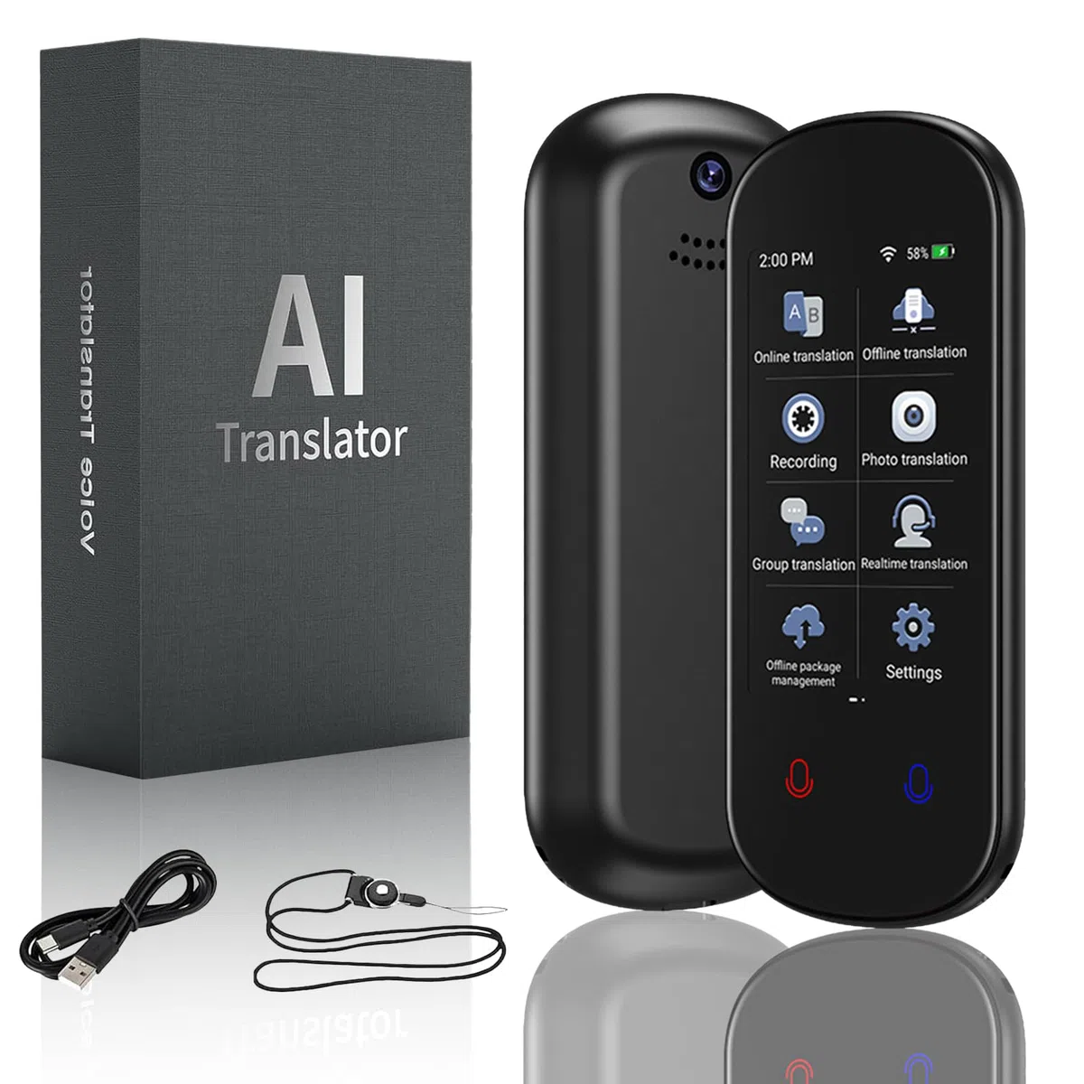 Dispositivo traductor de idiomas, traducción de voz en tiempo real, sin WiFi, 139 idiomas, traductor instantáneo bidireccional, pantalla táctil de 3.1 pulgadas, traductor portátil, dispositivo de