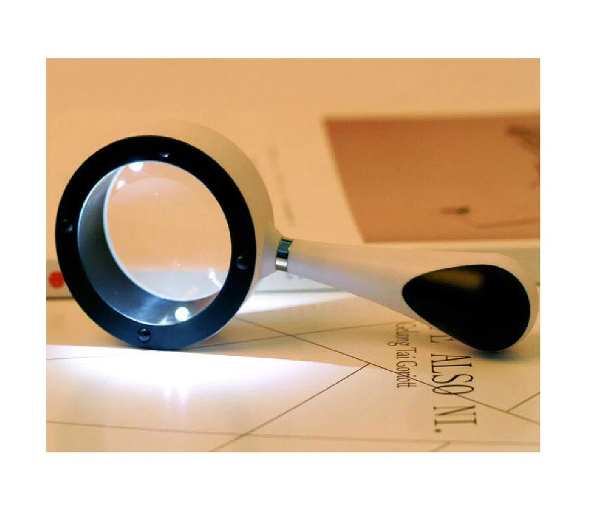Lupas educativas para Pasatiempos, 2 lupas de Mano con luz LED, Lupa de Lectura, Lente sin distorsión de 20 x 77 mm para Personas Mayores, Baja visión, Libros, páginas, revistas, mapas/Negro