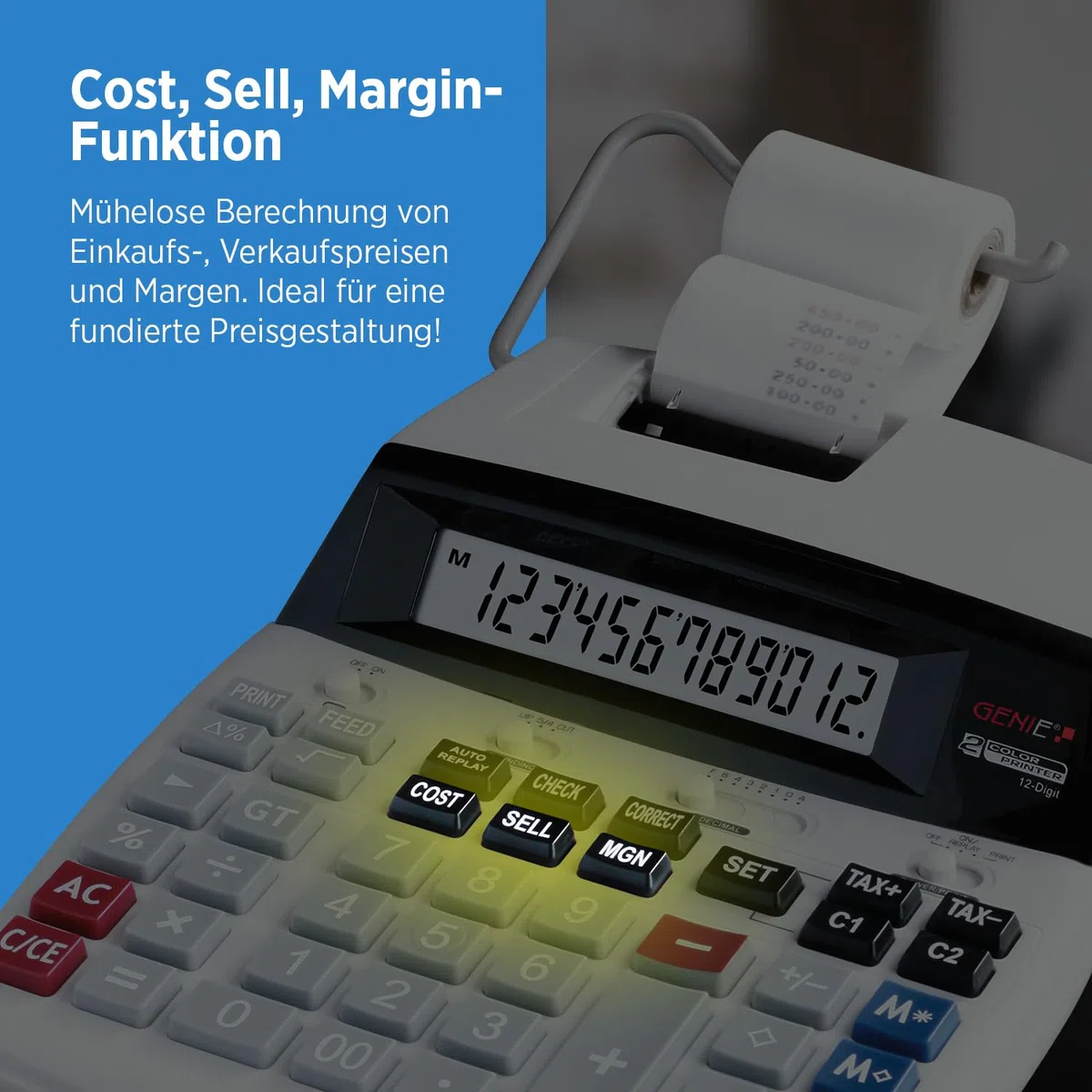 Genie D69 Plus Calculadora Impresora Blanco