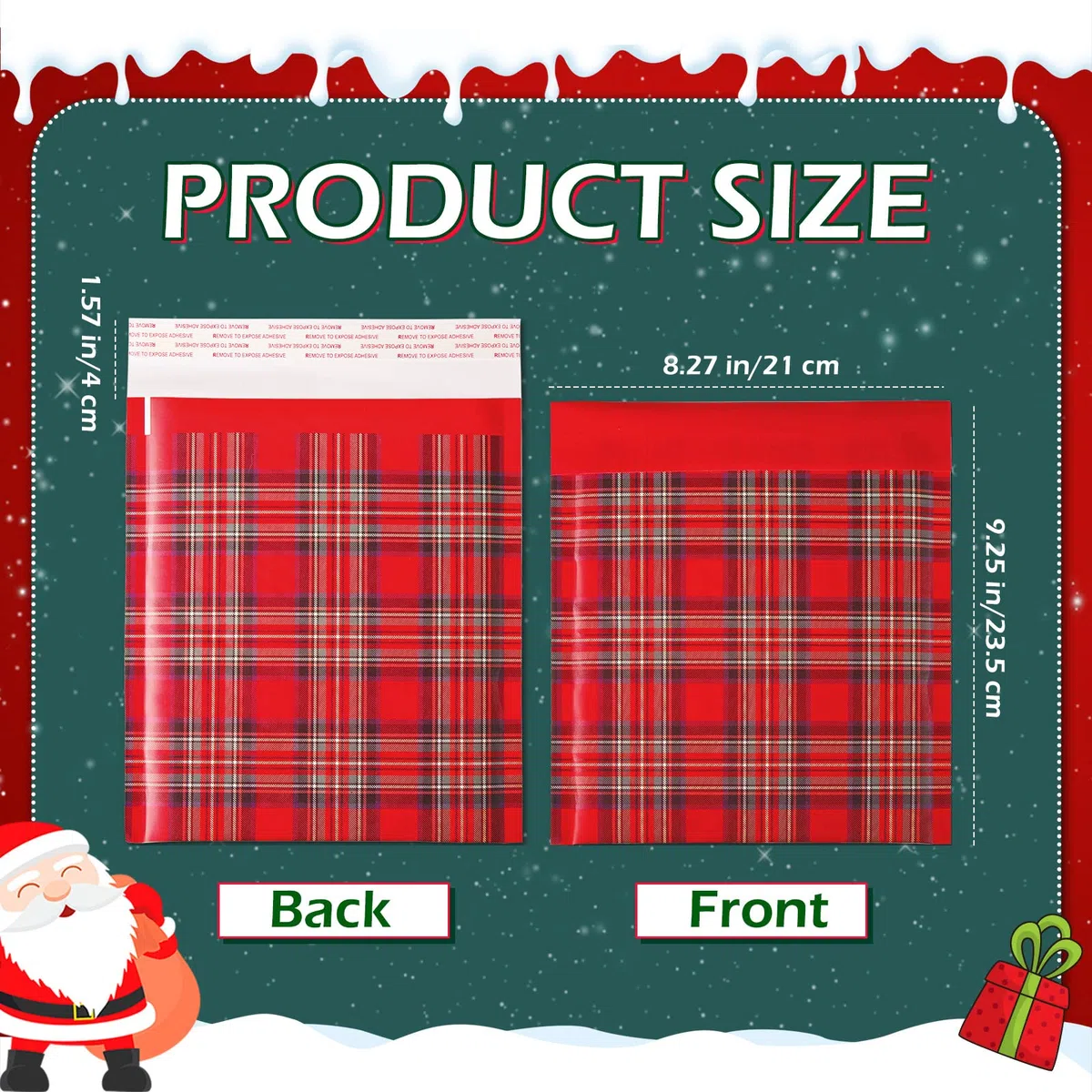 60 sobres de burbujas de Navidad de 8.3 x 9.3 pulgadas, sobres acolchados de Navidad, bolsas de envío autoadhesivas, sobres de correo de vacaciones, impermeables y a prueba de desgarros, bolsas