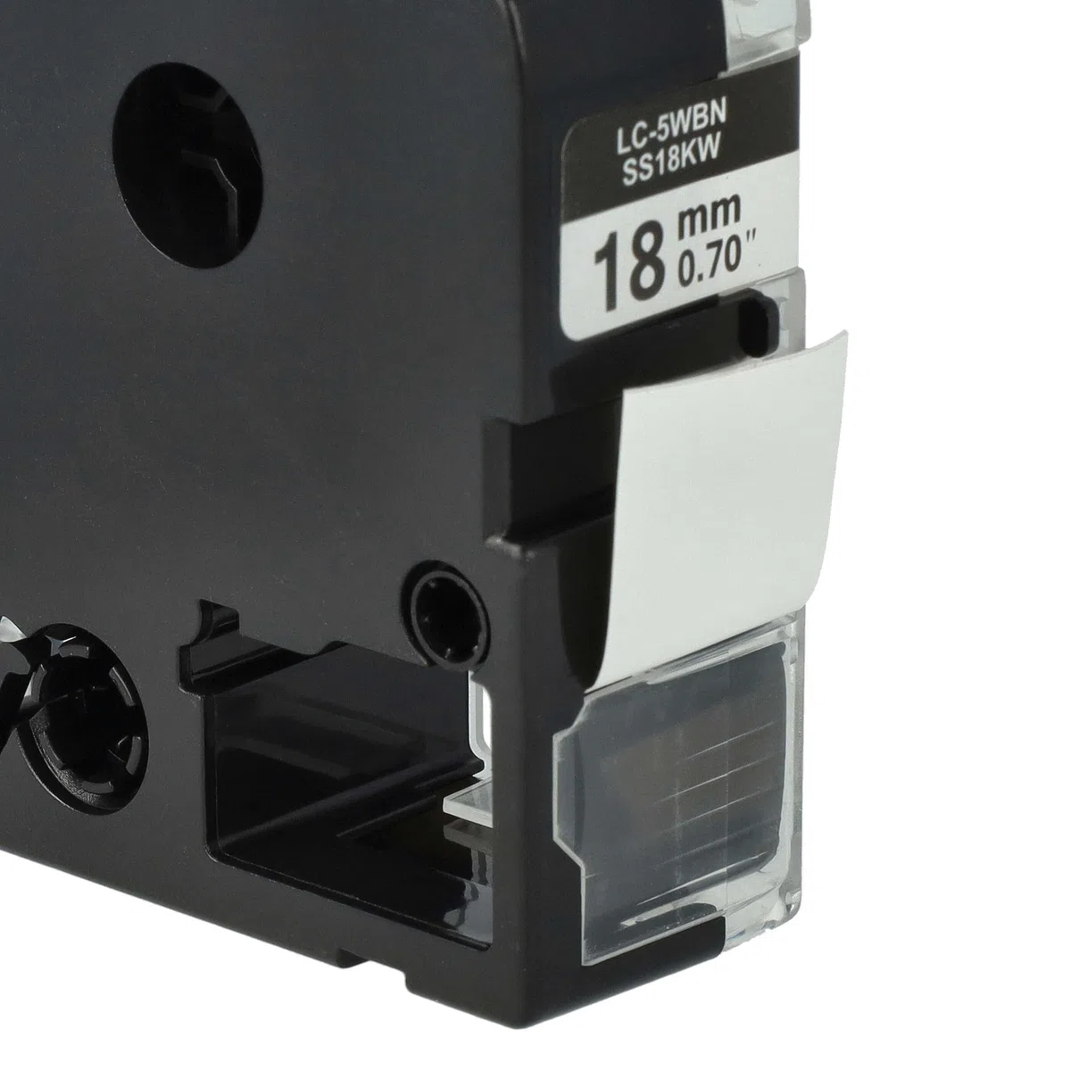 vhbw 50x cinta de escritura compatible con Epson LabelWorks OK900P impresora etiqueta 8m x 18 mm negro a blanco