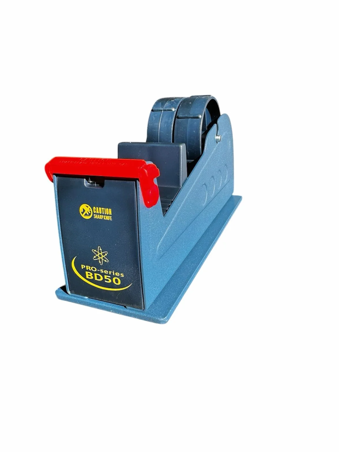 Flexo - Portarollos de sobremesa semiautomático para cinta de embalar, modelo MA99422, metal, 2 pulgadas, 1.5 pulgadas de diámetro