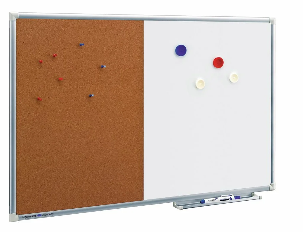 Legamaster 7-102454 Economy Kombiboard, Whiteboard und Pinboard in einem, 120 x 90 cm