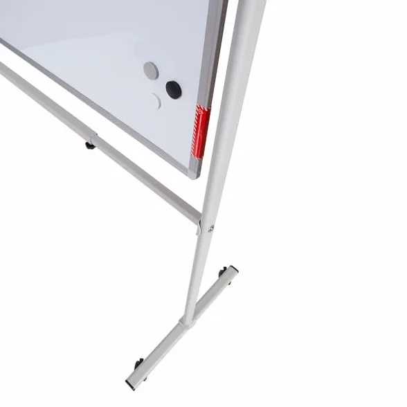 Rocada, Soporte Móvil Giratorio, Soporte para Pizarra de Doble Cara, Ideal para Pizarra Doble Cara desde 120 cm a 200 cm de longitud, Incluye Bandeja y Ruedas,M-T-ST-2101E