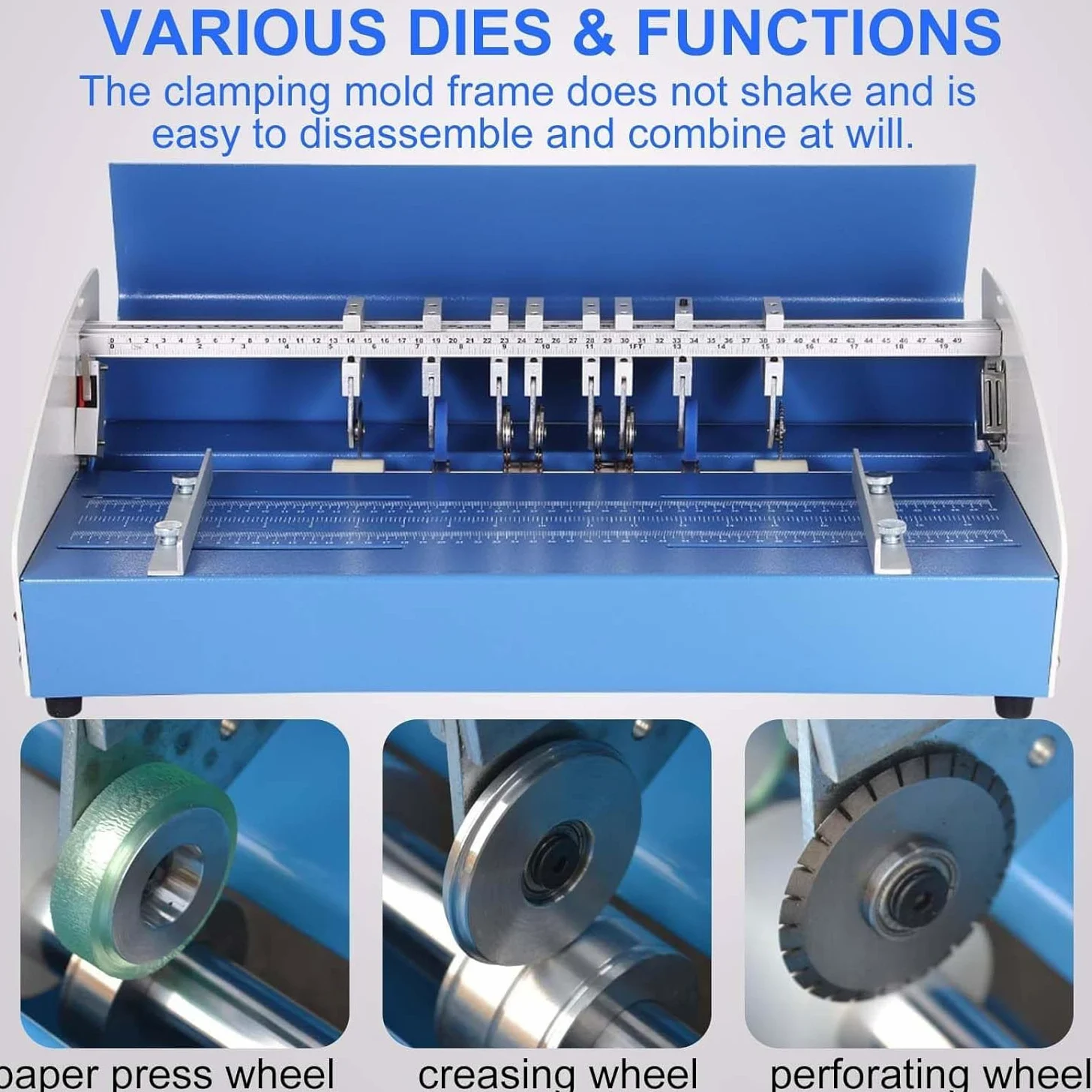 Perforador eléctrico 3 en 1, máquina de plegado de metal resistente con 2 bloques ajustables, cortador de papel para hacer tarjetas, álbumes de recortes, manualidades