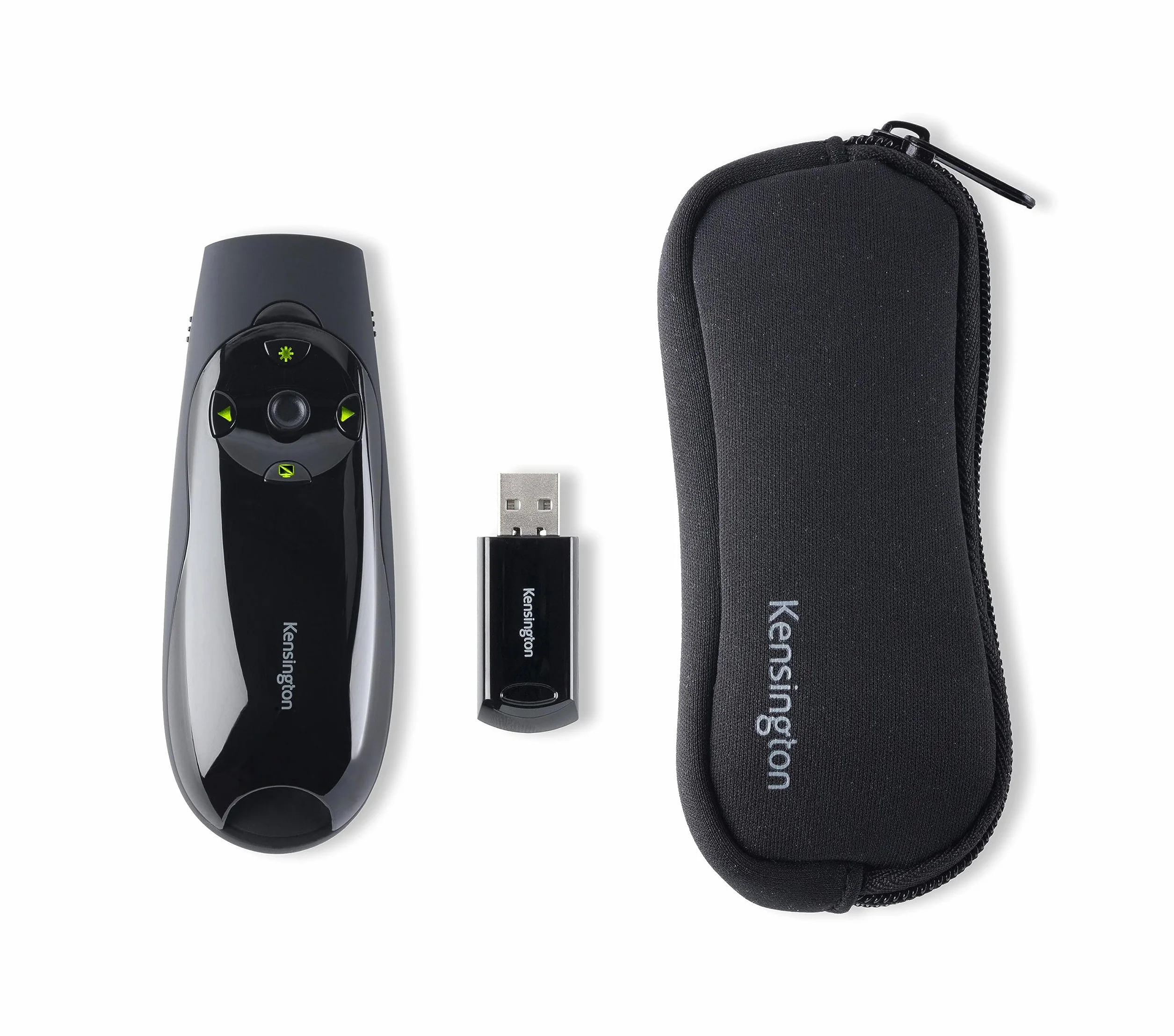 Kensington K72426EU Presenter Expert - Presentador Inalámbrico con USB, Puntero Láser Verde y Control de Cursor, Compatible con Windows y Macos, Alcance 45 m