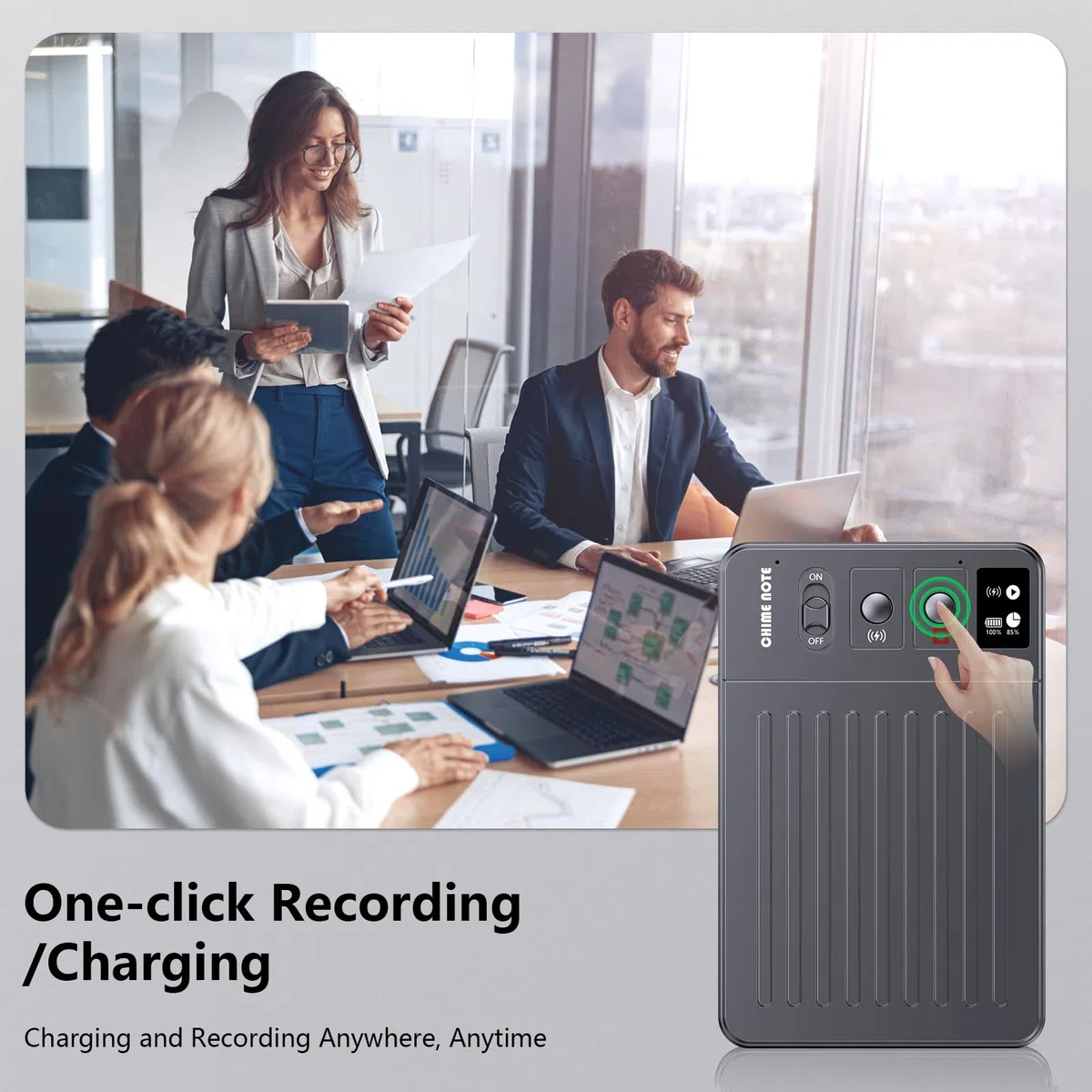 Grabadora de voz IA, grabadora de voz sin cargo por transcribir y resumir, potenciada por ChatGPT, control de aplicación, compatible con 107 idiomas, memoria de 64 GB, grabadora de voz digital para