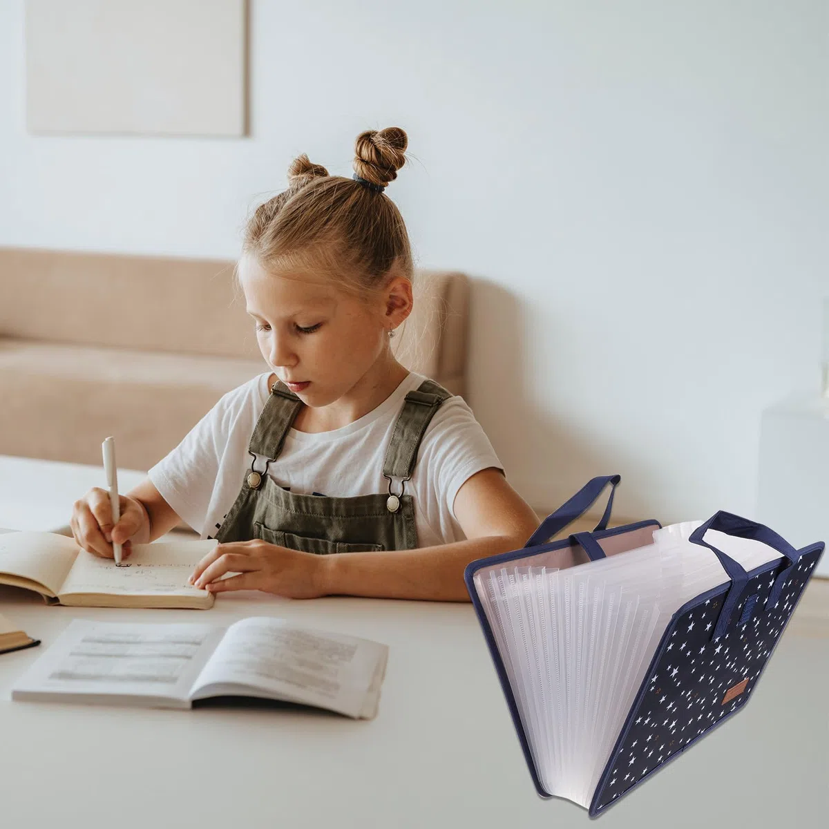 Carpeta de Archivos A4 Multicapa con 13 Bolsillos Expandible y Asa, Organizador Portátil Adecuado para Oficina y Escuela