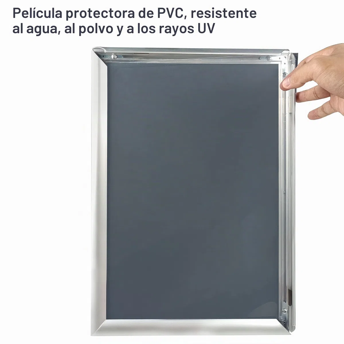 Soporte para información, acero inoxidable, altura regulable, DIN A3, 420 x 297 mm, plateado, A3