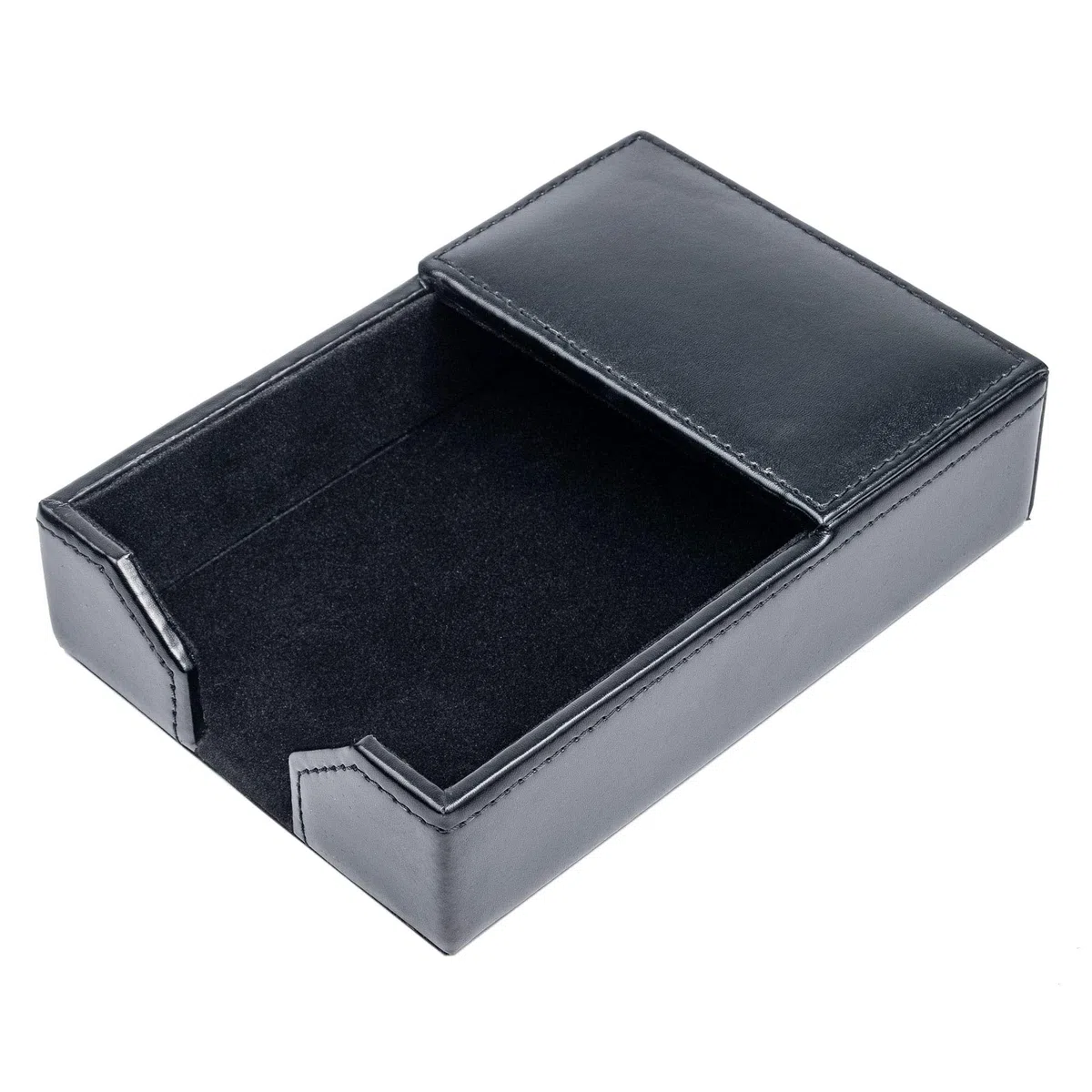 Dacasso Soporte para notas de piel regenerada negra, 10,2 x 15,2 cm, 17,78 x 12,06 x 4,45 cm