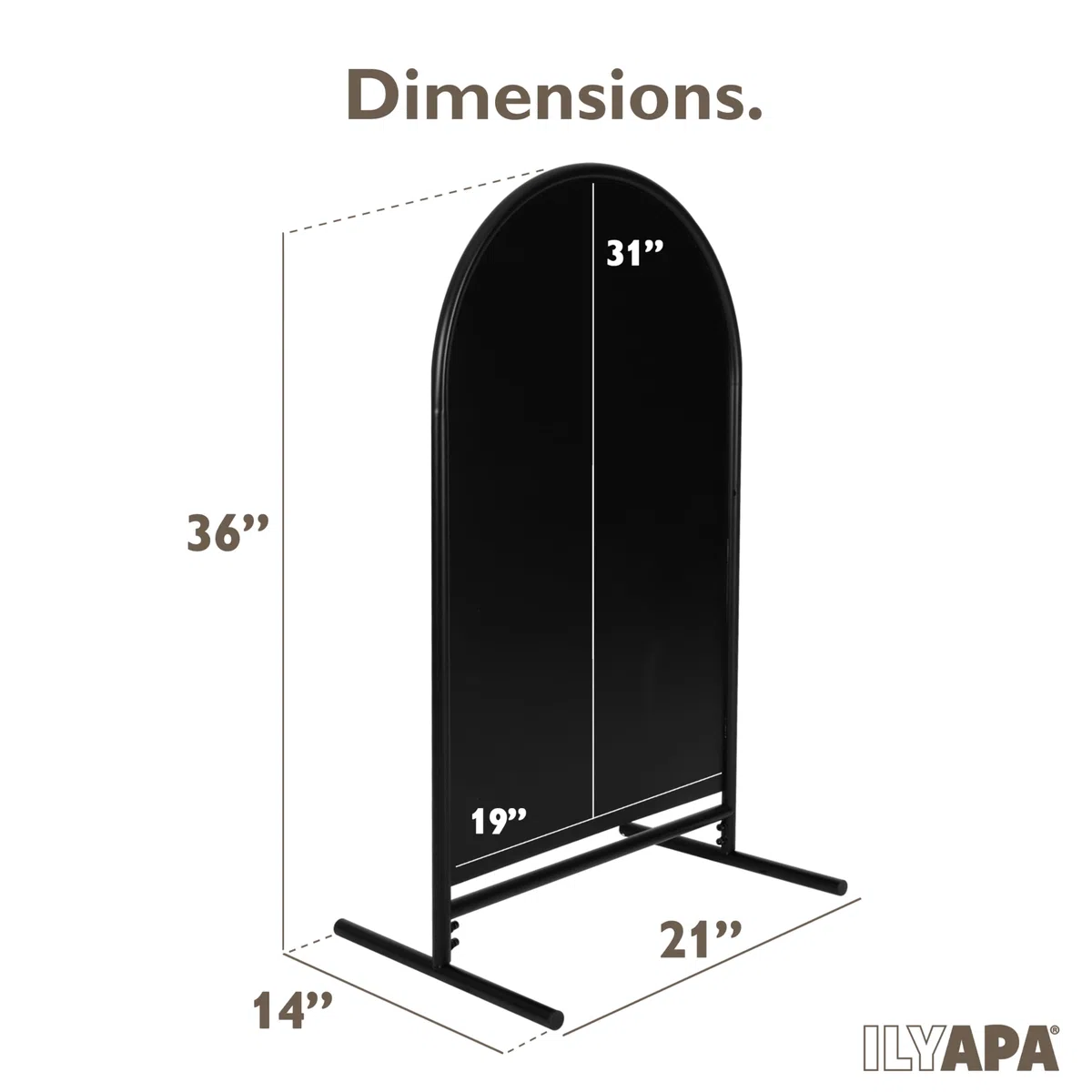 Ilyapa Letrero de pizarra de metal de doble cara oscilante – 21 x 35 pulgadas magnético para acera – Un marco de pizarra alternativa para restaurante, tableros sándwich independientes modernos vintage